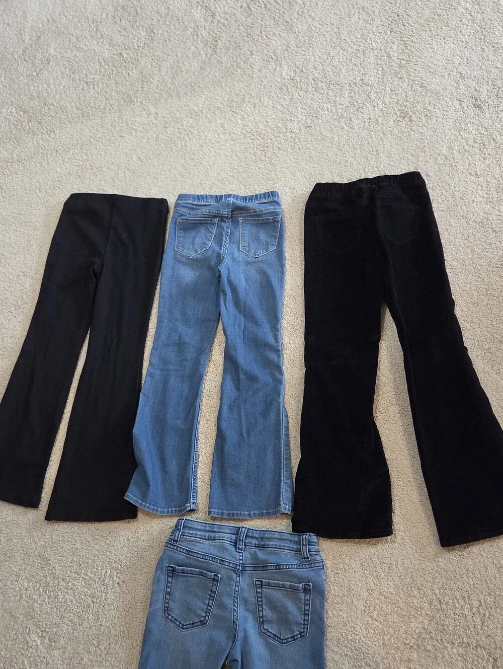 Lot Of 5 Girls Pants Size 8 - Black, Blue, Olive